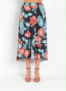 Saia Mullet Floral Preta 