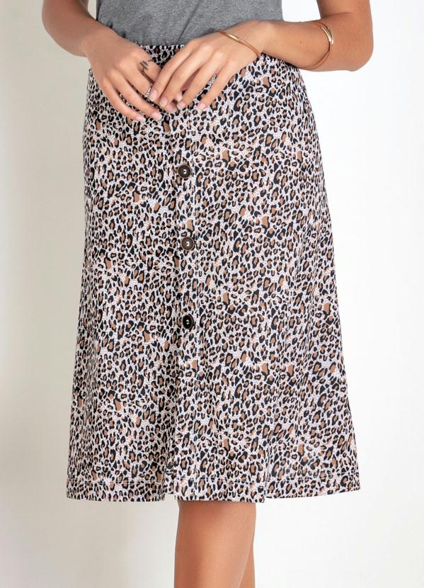 Saia (On�a Marrom) com Fenda Frontal