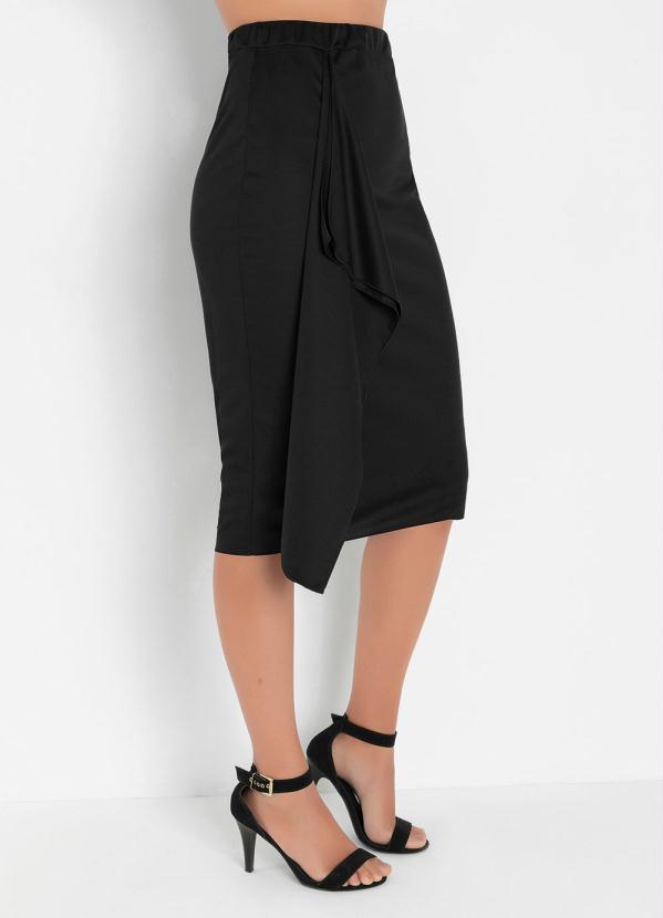 Saia (Preta) com Babado Frontal Saia (Preta) com Babado Frontal