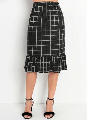 Saia (Quadrada Preta) com Babado Moda Evang�lica