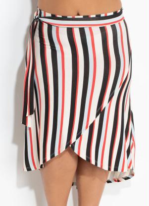 Saia Quintess com Transpasse (Listras Coloridas) Saia Quintess com Transpasse (Listras Coloridas)