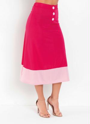 Saia (Rosa) com Bot�es Moda Evang�lica