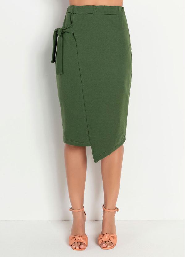 Saia (Verde) com Barra Assimétrica Moda Evangélica Saia (Verde) com Barra Assimétrica Moda Evangélica
