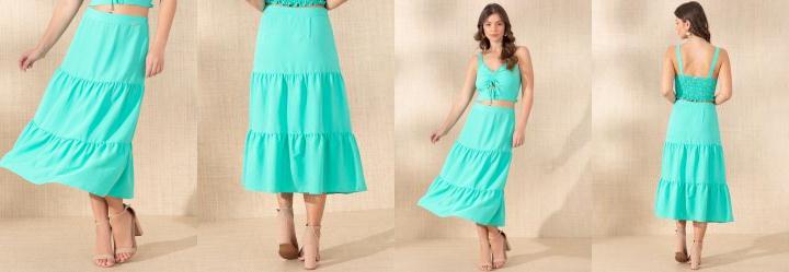 Saia Verde em Camadas