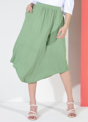 Saia (Verde) Midi com Barra Arredondada