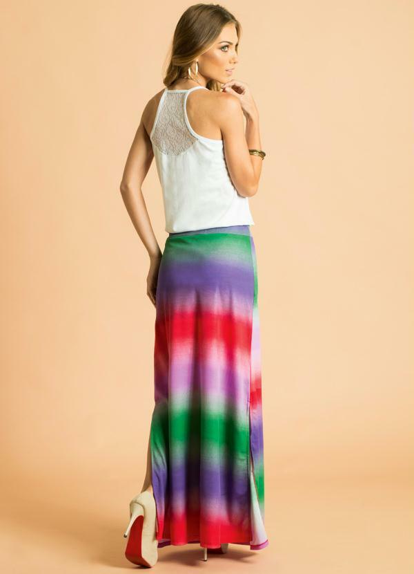 saia colorida longa