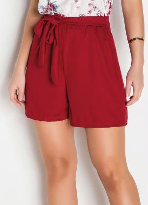 Short com Faixa para Amarrar na Frente (Vermelho) Short com Faixa para Amarrar na Frente (Vermelho)