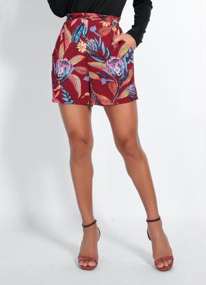 Short (Folhas Bord�) com Faixa