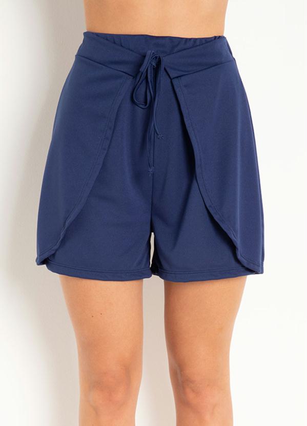 Short (Marinho) com Sopreposi��o Frontal