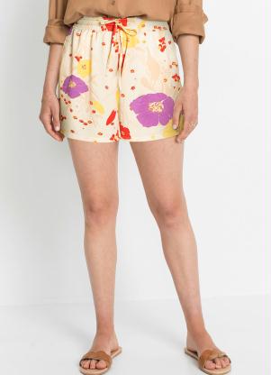 Shorts com Amarra��o (Floral Bege)