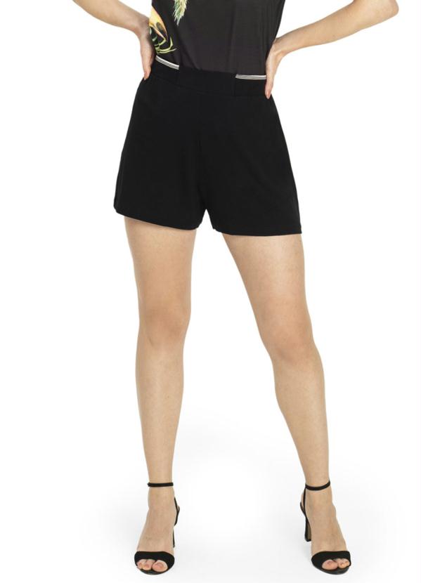 short preto cintura alta