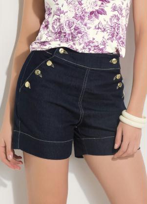 Short (Jeans) com Detalhe de Bot�es