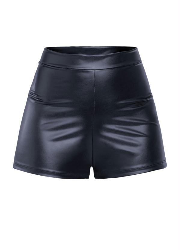 short de tecido preto cintura alta