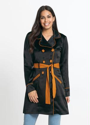 Sobretudo Alongado (Preto/Caramelo)