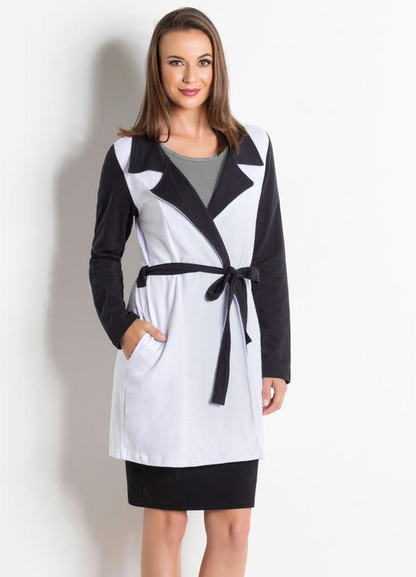 Sobretudo Bicolor (Preto e Branco) Moda Evang�lica