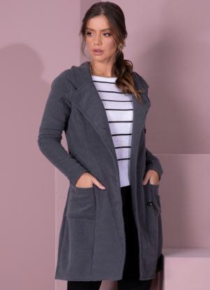 Sobretudo (Chumbo) com Bolsos Sobretudo (Chumbo) com Bolsos