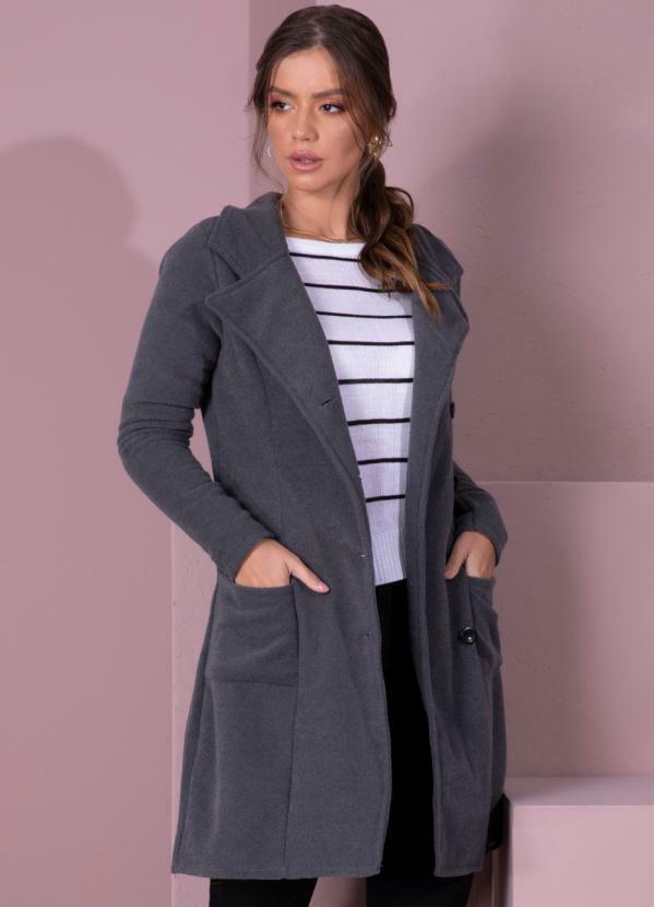 Sobretudo (Chumbo) com Bolsos Sobretudo (Chumbo) com Bolsos