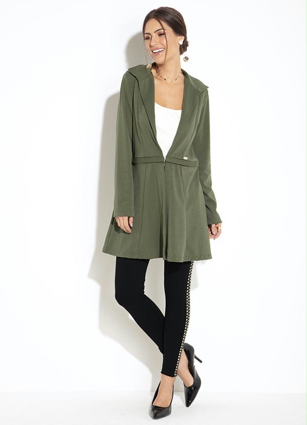 Sobretudo (Verde Militar) com 3 Formas de Uso