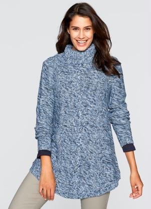 Su�ter de Tric� Alongado (Mescla Azul)