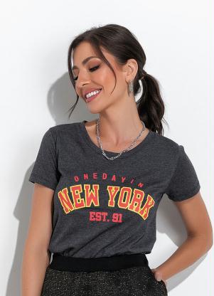 Blusa (Mescla Escuro) em Malha