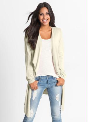 Cardigan de Tric� Alongado (Off White)
