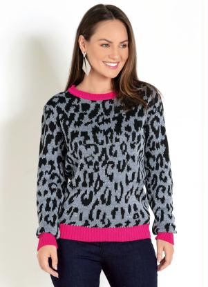 Casaco (On�a) com Brilho e Mangas Longas