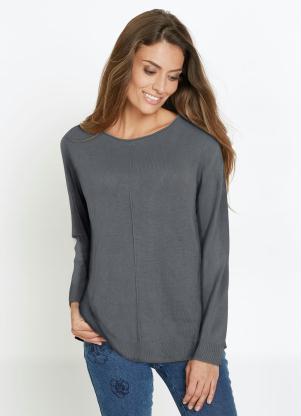 Suéter de Tricô Básico (Cinza Chumbo) Suéter de Tricô Básico (Cinza Chumbo)