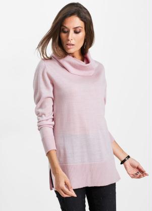 Su�ter de Tric� Gola Alta (Rosa Claro)