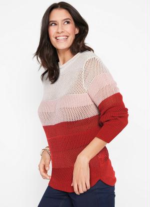 Su�ter de Tric� Ponto Trabalhado (Vermelho)