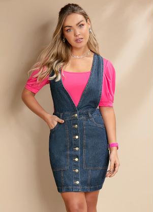 Salopete (Azul) Jeans com Bolsos Funcionais Salopete (Azul) Jeans com Bolsos Funcionais