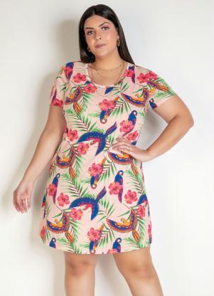 Vesido (Floral Rosa) Evas� Plus Size