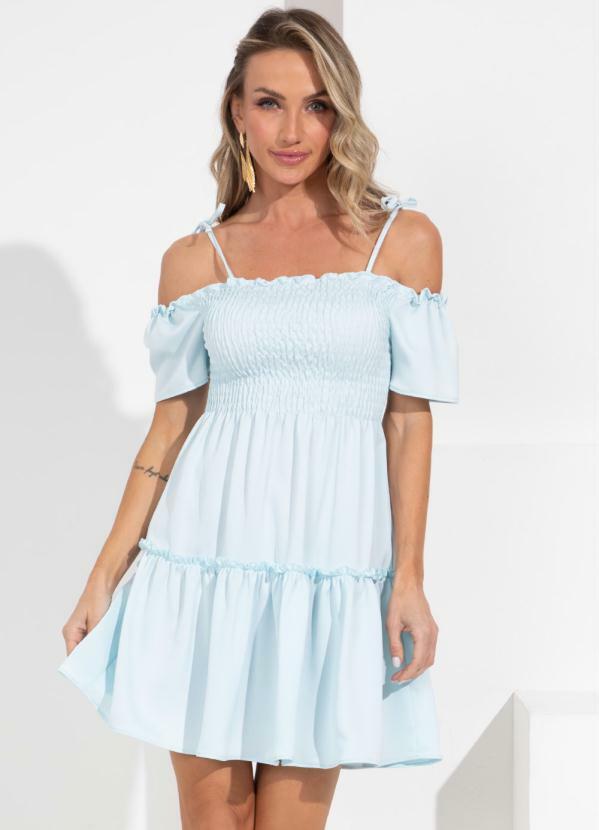 Vestido (Azul) com Babado Vestido (Azul) com Babado