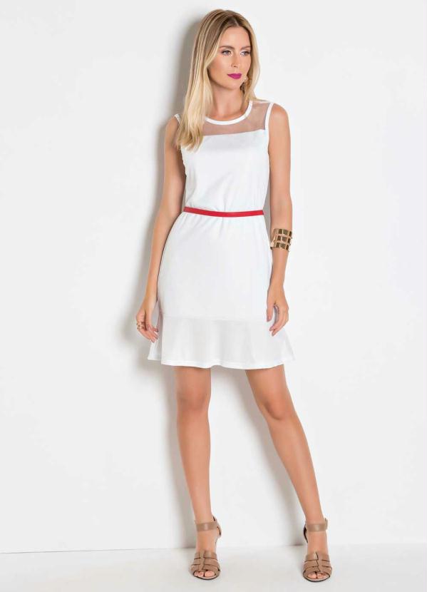 vestido branco com transparencia