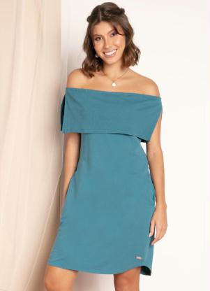 Vestido Canelado Ombro a Ombro (Azul) Vestido Canelado Ombro a Ombro (Azul)