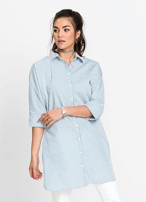 Vestido Chemise Listrado (Azul)