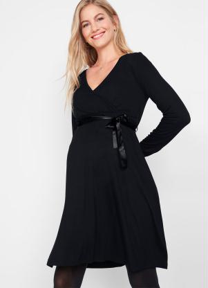 Vestido com Amarração em Cetim (Preta) Vestido com Amarração em Cetim (Preta)