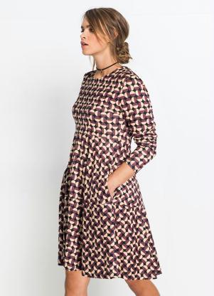 Vestido com Bolsos e Mangas Longas (Marrom) Vestido com Bolsos e Mangas Longas (Marrom)