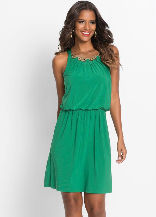 vestido com alça de corrente