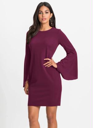 Vestido com Mangas Flare (Violeta)