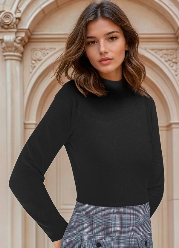 Vestido Crepe (Preto e Xadrez)