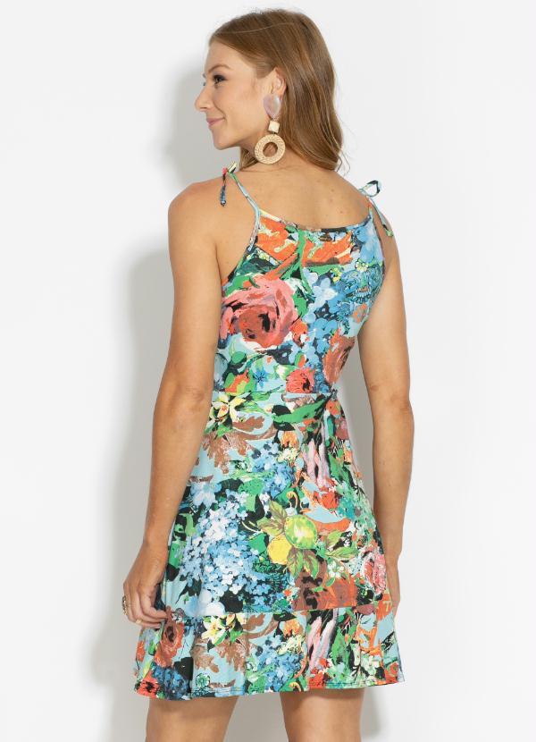 vestido curto de babado