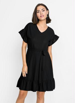 Vestido Curto com Babado (Preto)
