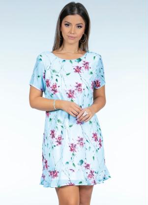 Vestido (Curto) com Babados e Decote Costas V Vestido (Curto) com Babados e Decote Costas V