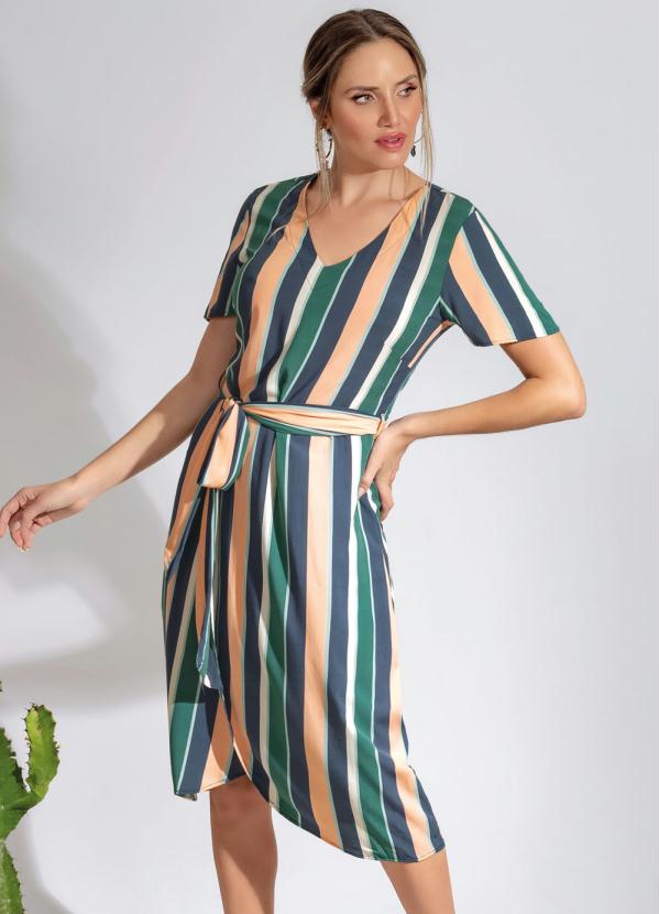 vestido curto manga curta