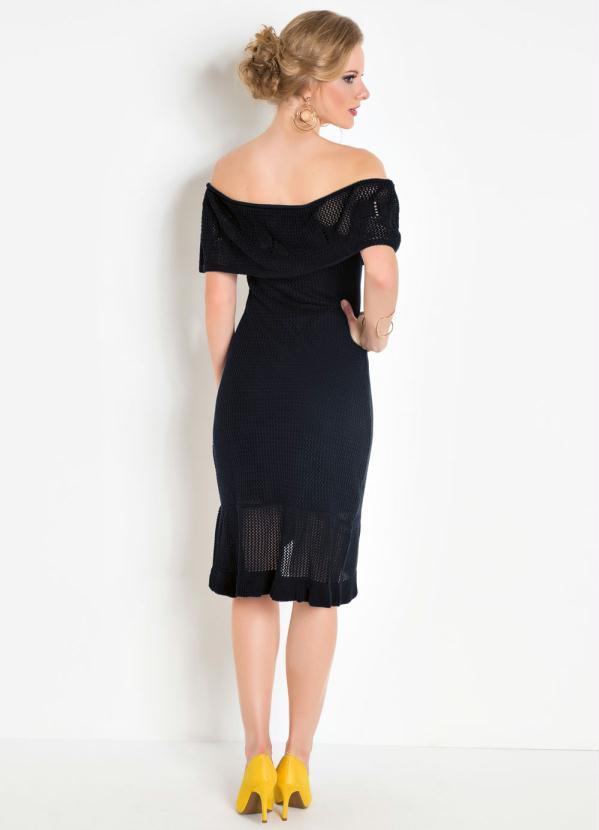 vestido preto ombro a ombro curto