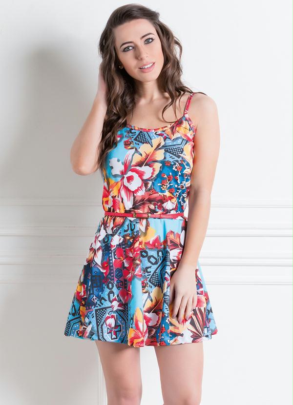 vestido de alça estampado