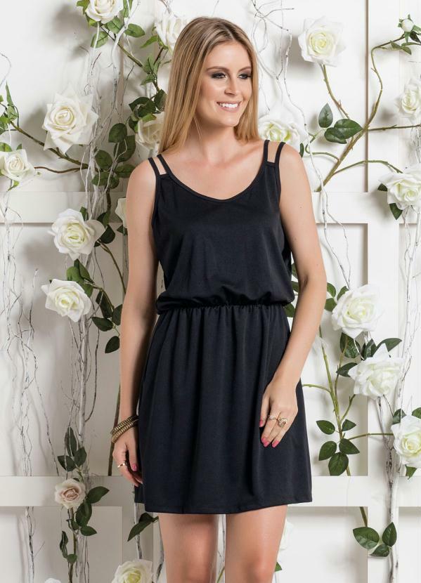 vestido preto com elastico na cintura