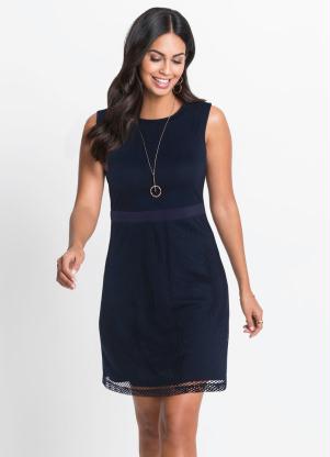 Vestido em Renda com Botões (Azul Marinho) Vestido em Renda com Botões (Azul Marinho)