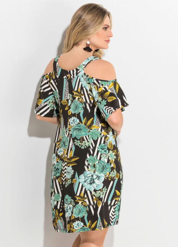 vestido ombro vazado plus size