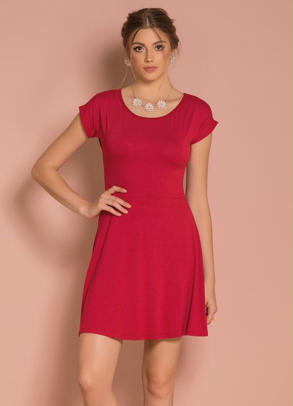 vestido de malha vermelho curto